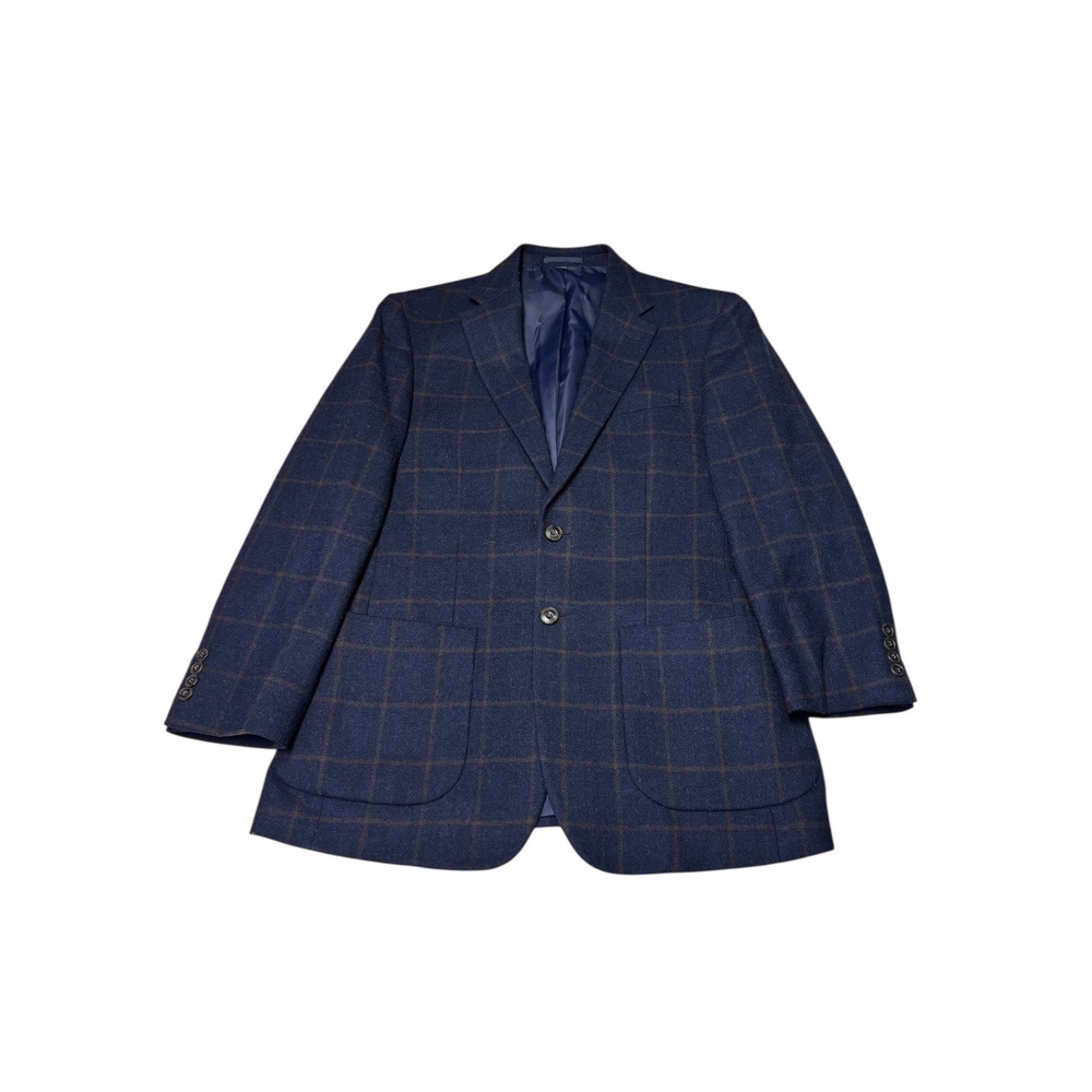 JOS A BANK 1905 Tailored Fit Wool Blend Plaid Blazer Jacket Men 38R
